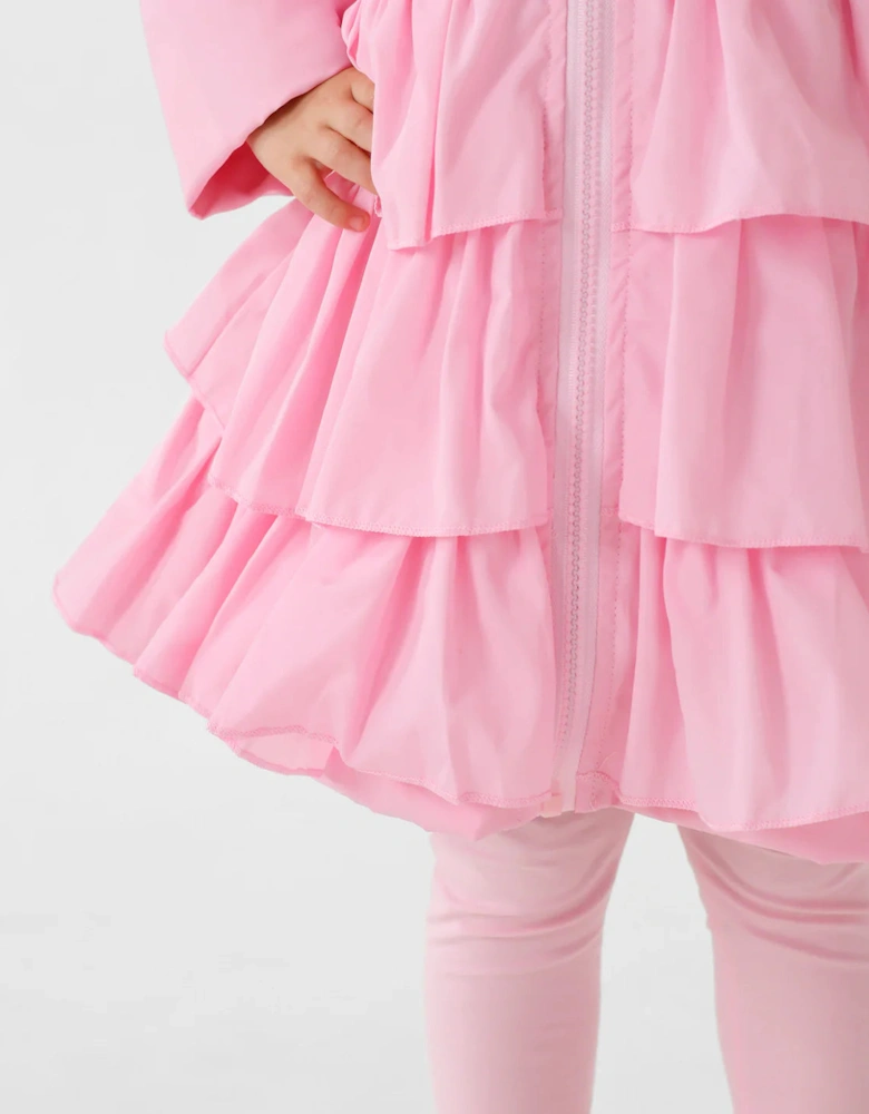 Girls Pale Pink ‘Serena’ Frill Summer Jacket