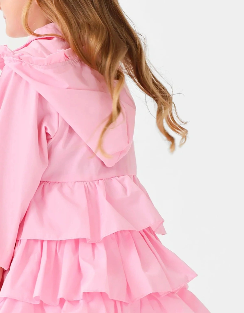 Girls Pale Pink ‘Serena’ Frill Summer Jacket