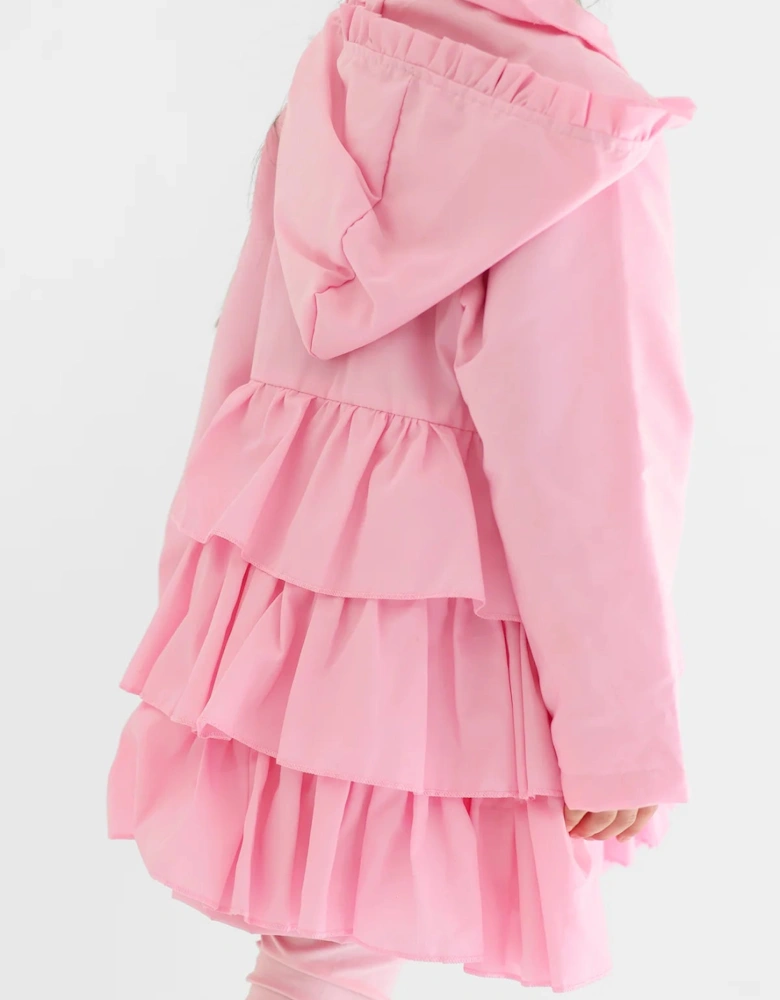 Girls Pale Pink ‘Serena’ Frill Summer Jacket