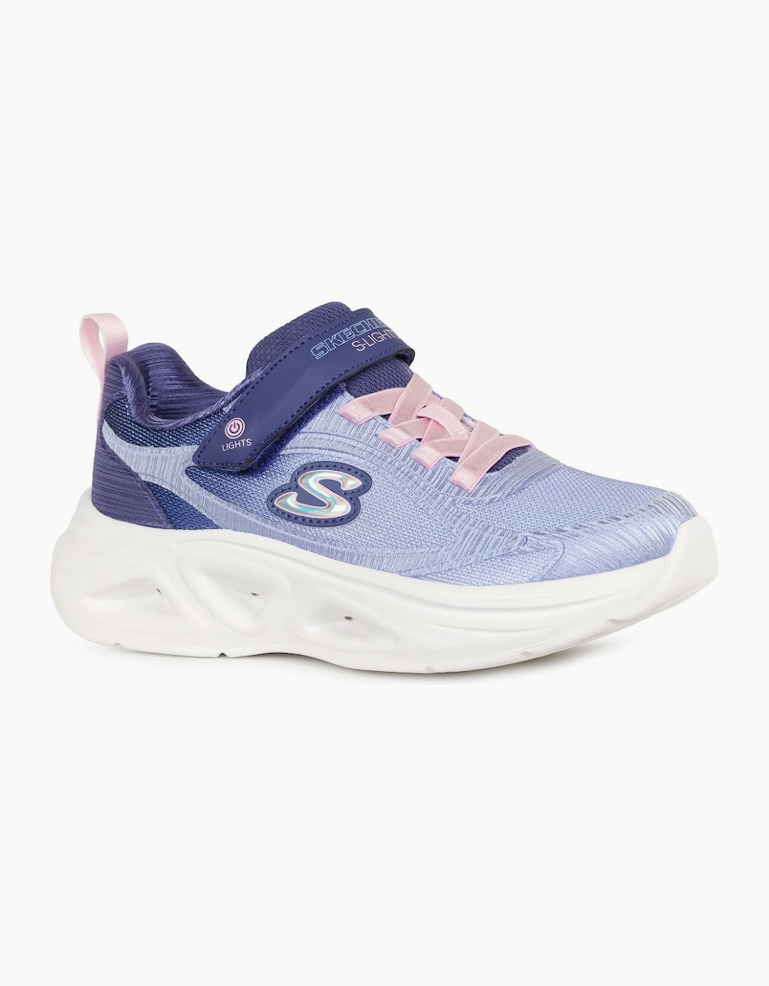 Skechers Girls Blue 'S Sola Glow 2.0 Lights Trainers - Size: 1.5 (Older)/F (Standard) Kids