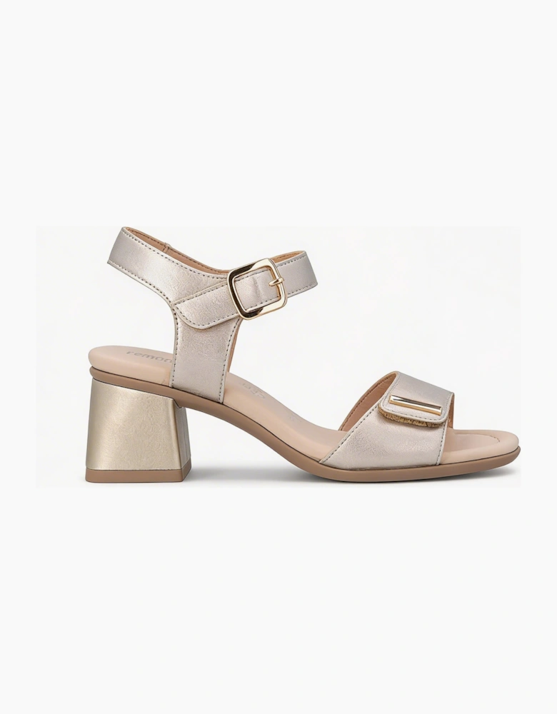 D1K54 Womens Ankle Strap Sandals Pale Gold