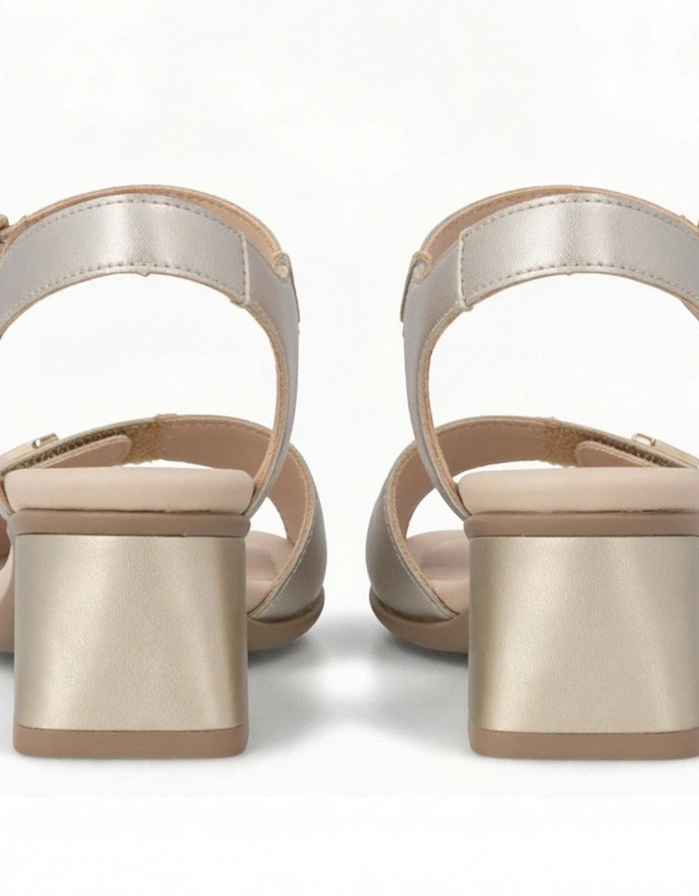 D1K54 Womens Ankle Strap Sandals Pale Gold