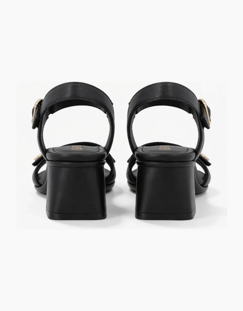 D1K54 Womens Ankle Strap Sandals Black