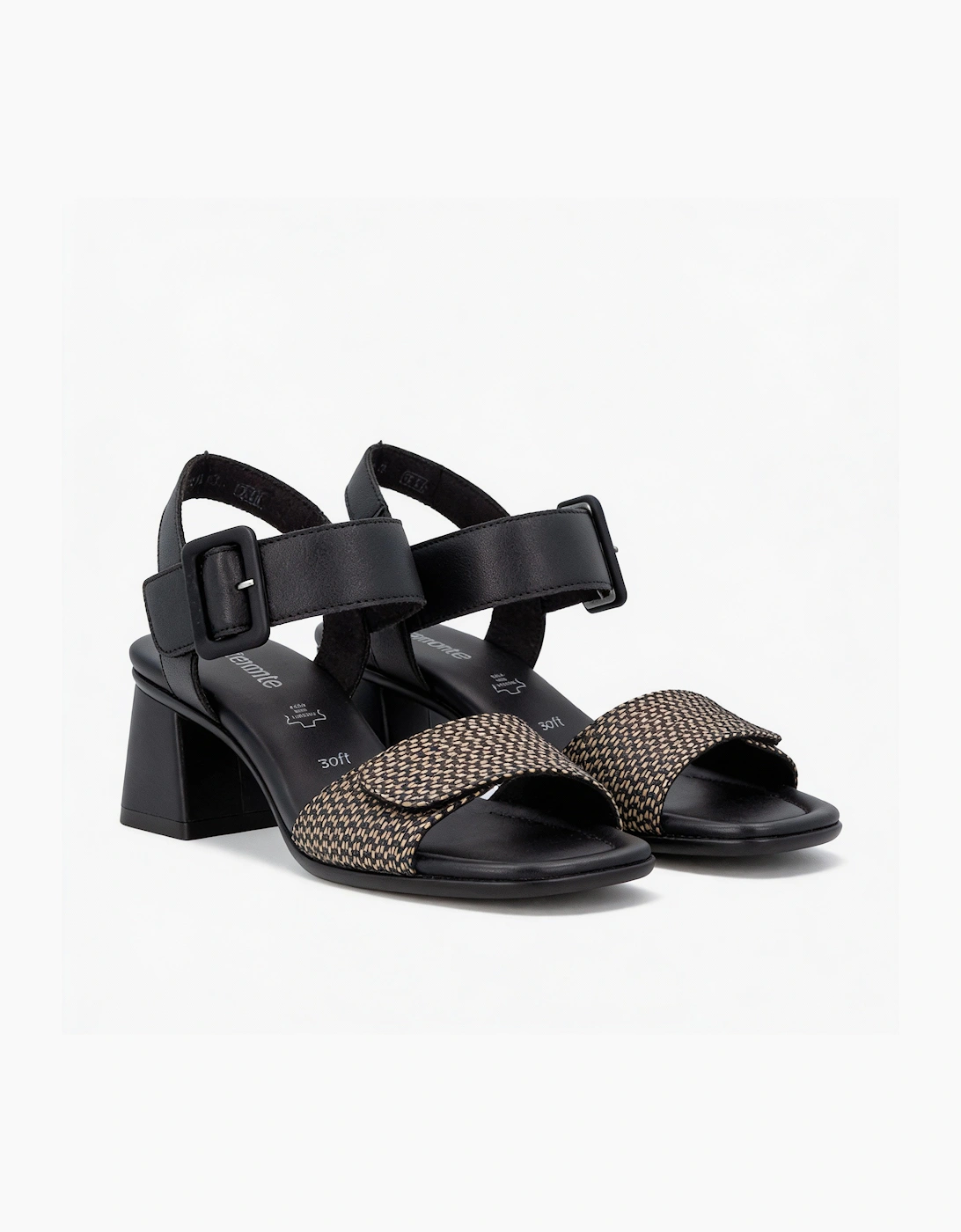 D1K51 Womens Ankle Strap Sandals Black