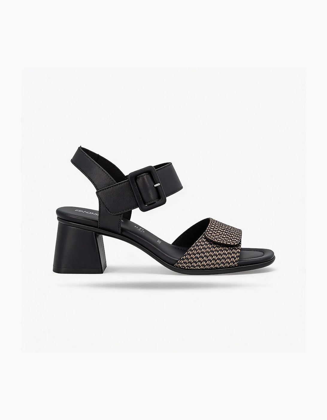 D1K51 Womens Ankle Strap Sandals Black, 7 of 6