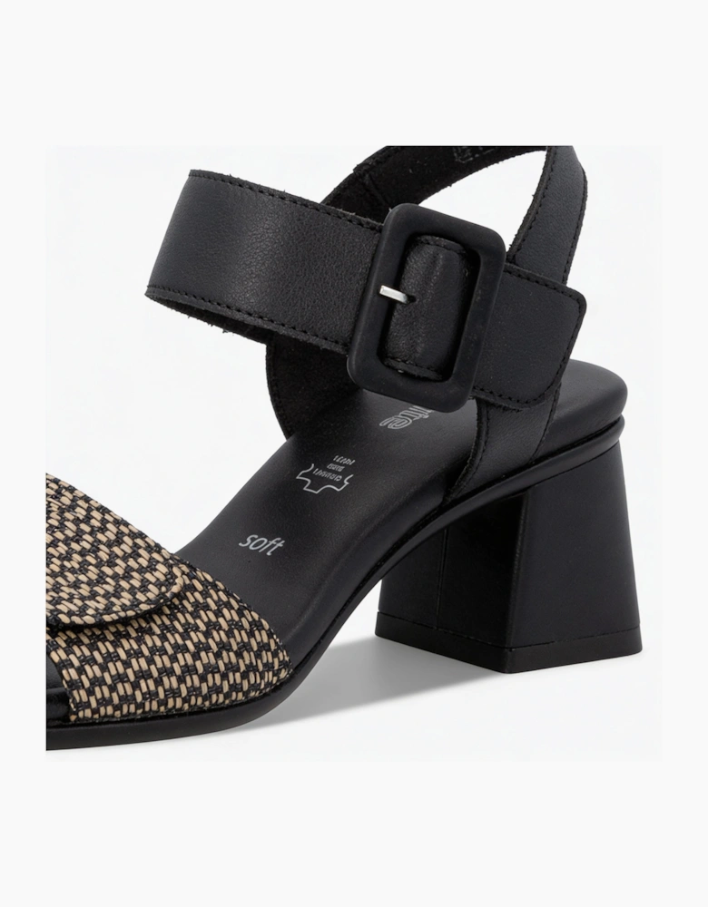 D1K51 Womens Ankle Strap Sandals Black