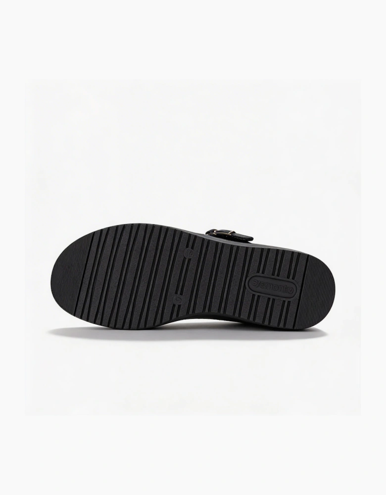 D1J61 Womens Cross Strap Sandals Black/Brown