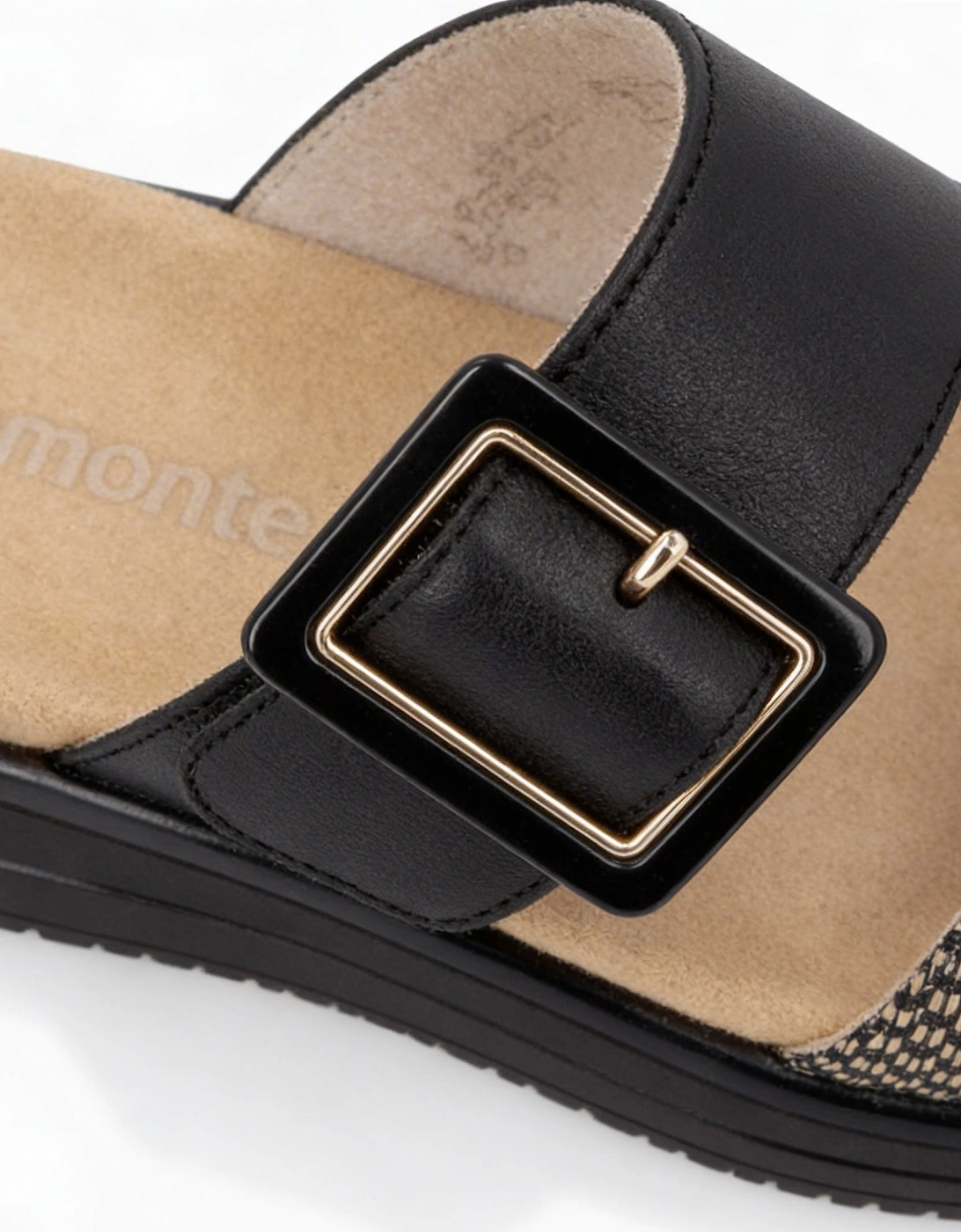 D1J61 Womens Cross Strap Sandals Black/Brown