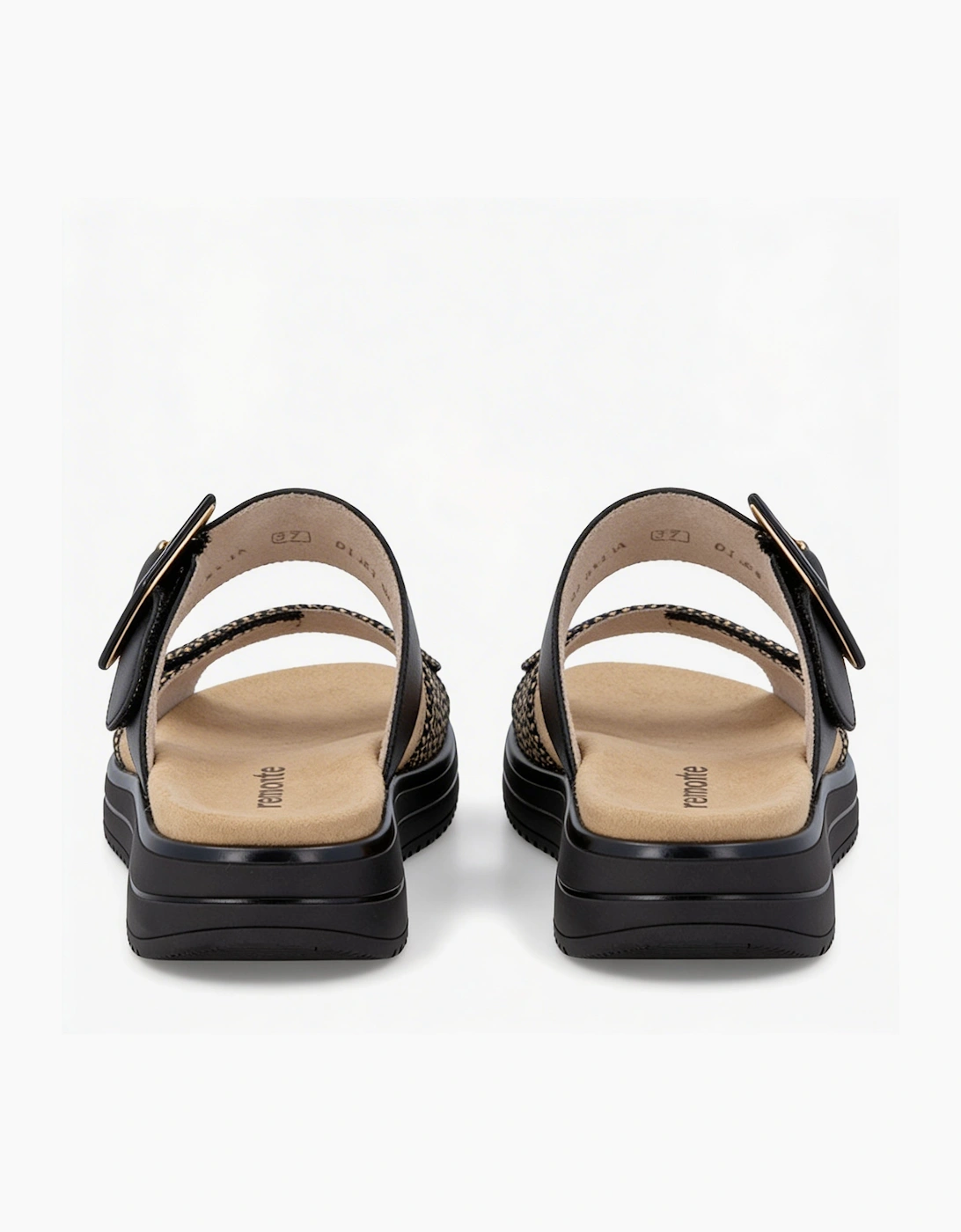 D1J61 Womens Cross Strap Sandals Black/Brown