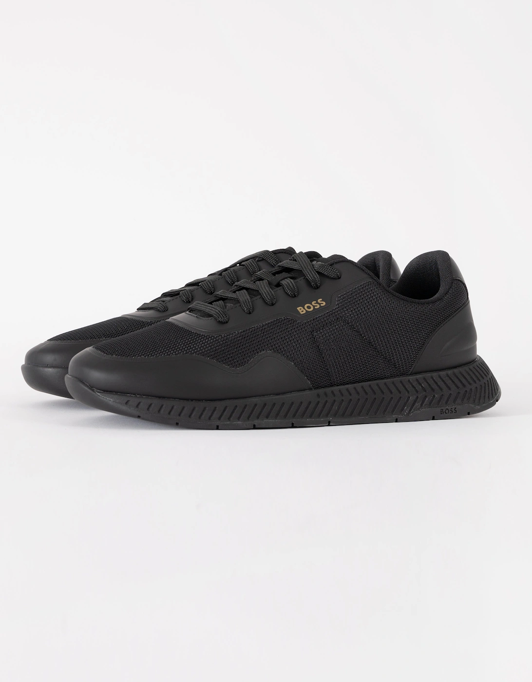 Hugo Boss Men's Black Boss Orange Ttnm Mesh Trainers With Smooth Trims - 005 - Size: 11