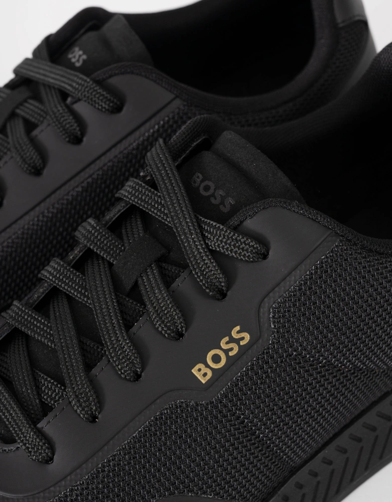 BOSS Orange TTNM Mens Mesh Trainers with Smooth Trims  - Black 005
