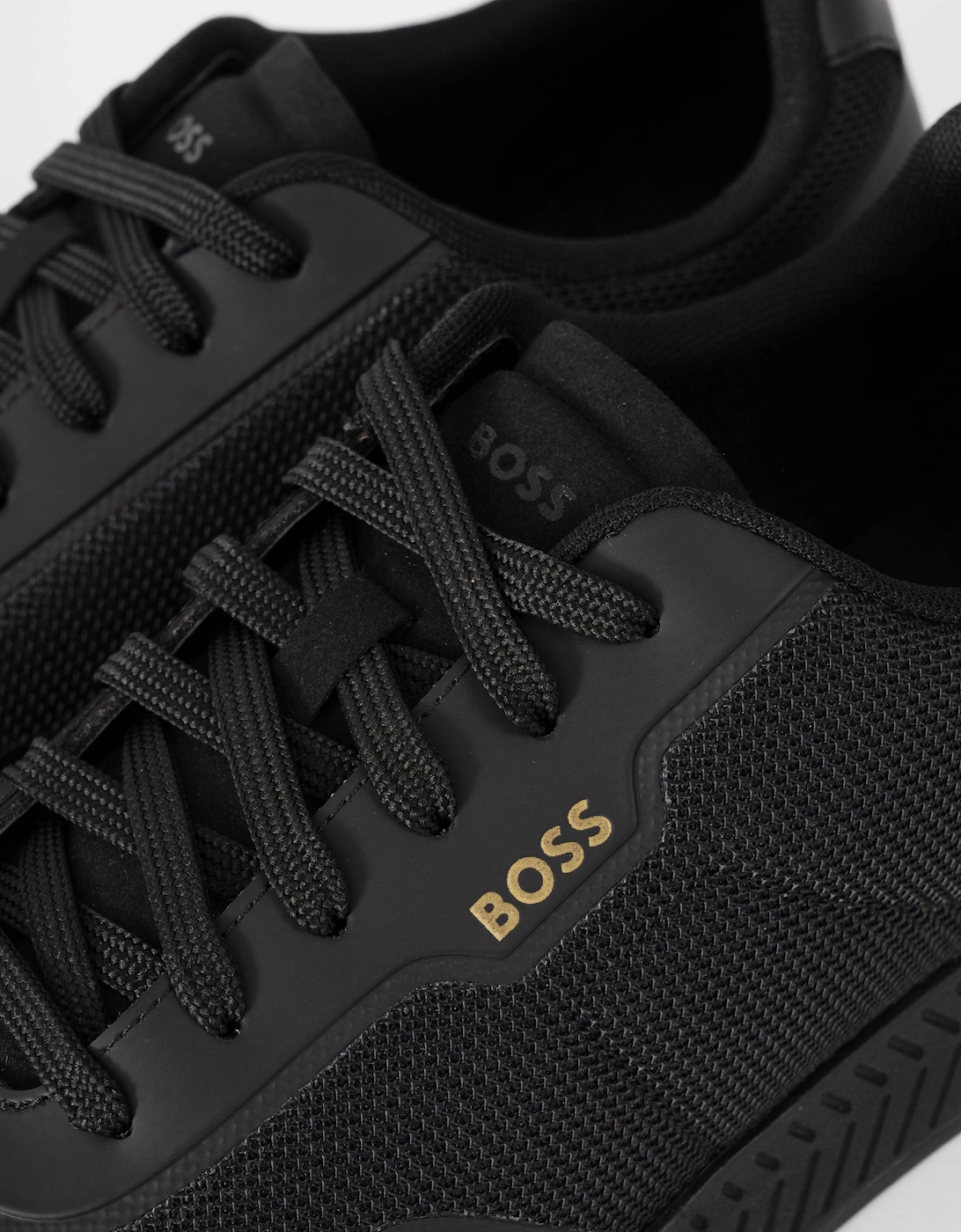 BOSS Orange TTNM Mens Mesh Trainers with Smooth Trims  - Black 005