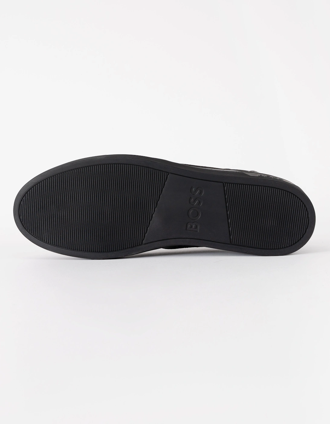 BOSS Orange Mens Rhys Trainers in Faux Nappa Leather - Black 005