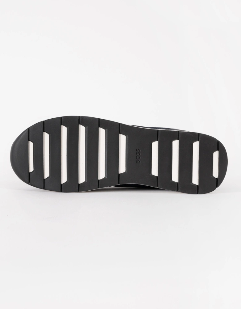 BOSS Orange TTNM Mens Mesh Trainers with Smooth Trims - Dark Blue 401