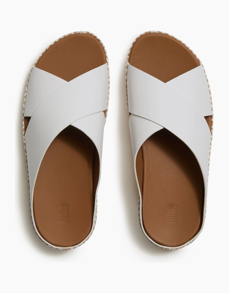 Lulu Lux Graphic-Weave Leather Women's Urban White Sandals