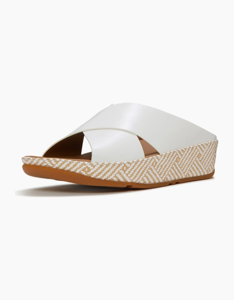 Lulu Lux Graphic-Weave Leather Women's Urban White Sandals