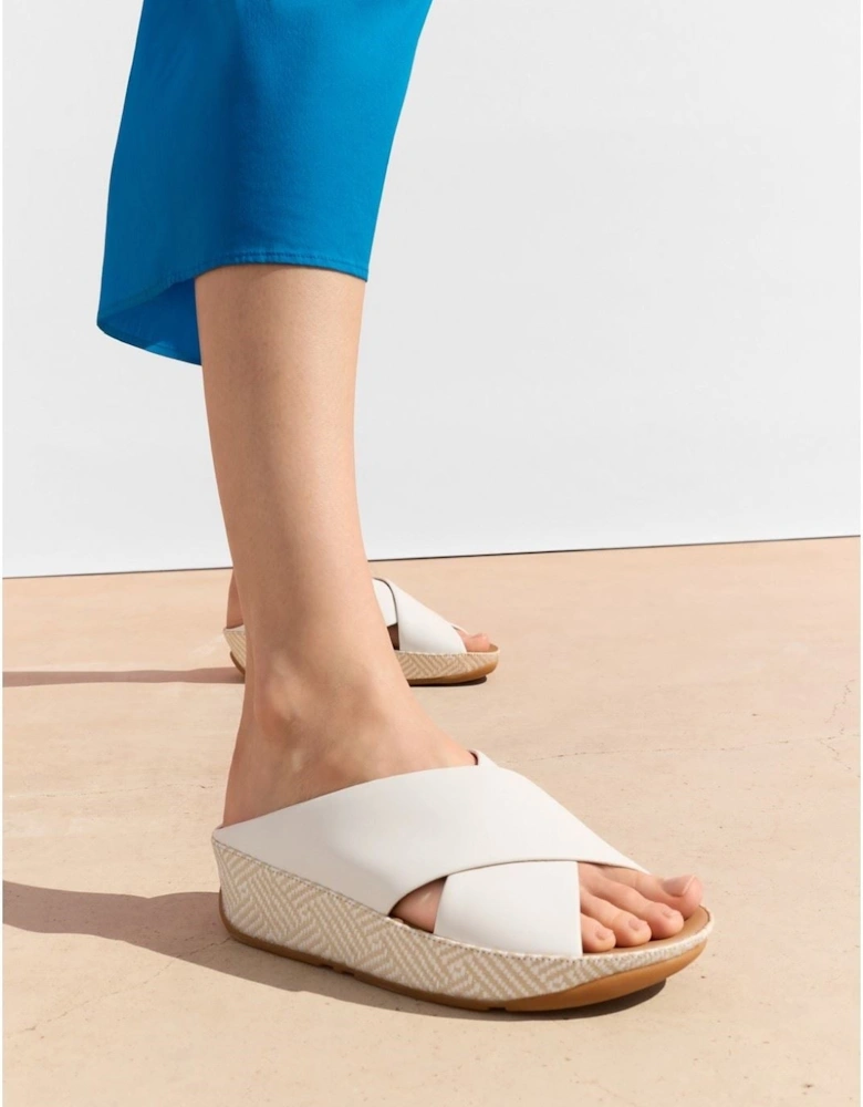 Lulu Lux Graphic-Weave Leather Women's Urban White Sandals