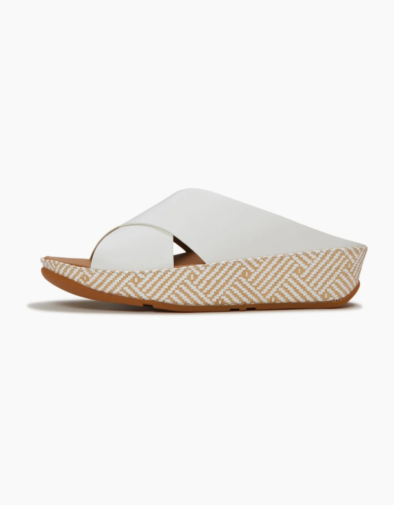 Lulu Lux Graphic-Weave Leather Women's Urban White Sandals
