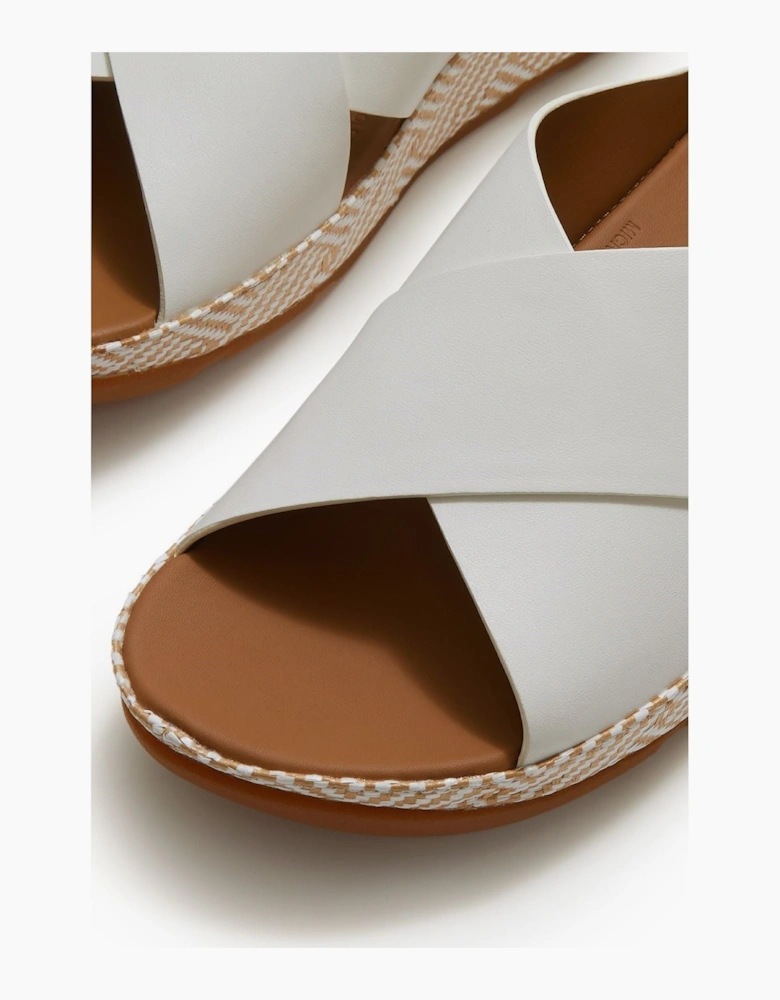 Lulu Lux Graphic-Weave Leather Women's Urban White Sandals