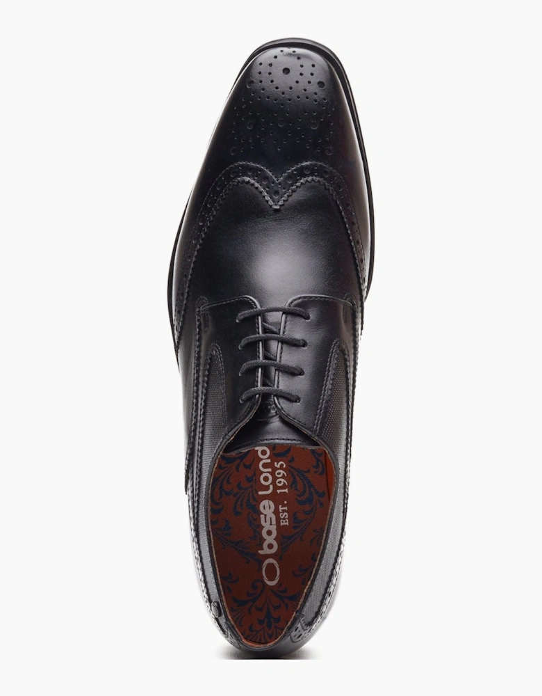 London Steeple Brogue Leather Men's Black Brogues Shoes