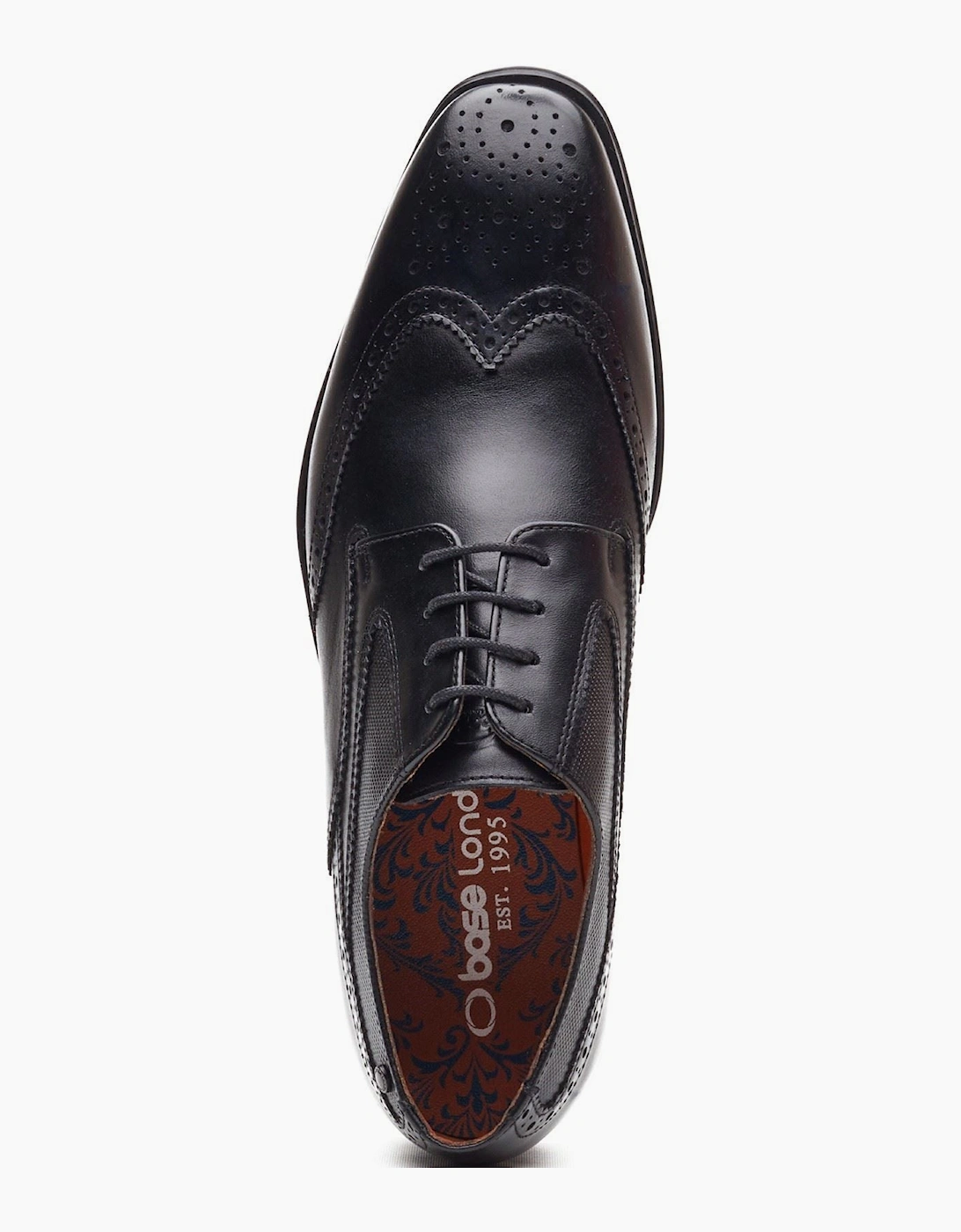 London Steeple Brogue Leather Men's Black Brogues Shoes
