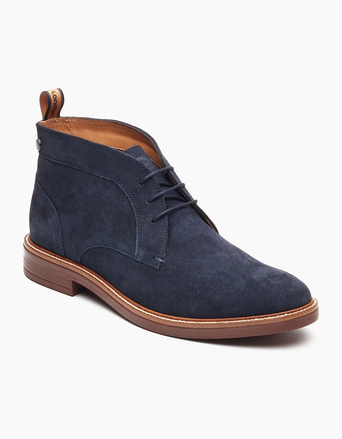 London Lincoln Chukka Leather Men's Navy Boots, 7 of 6
