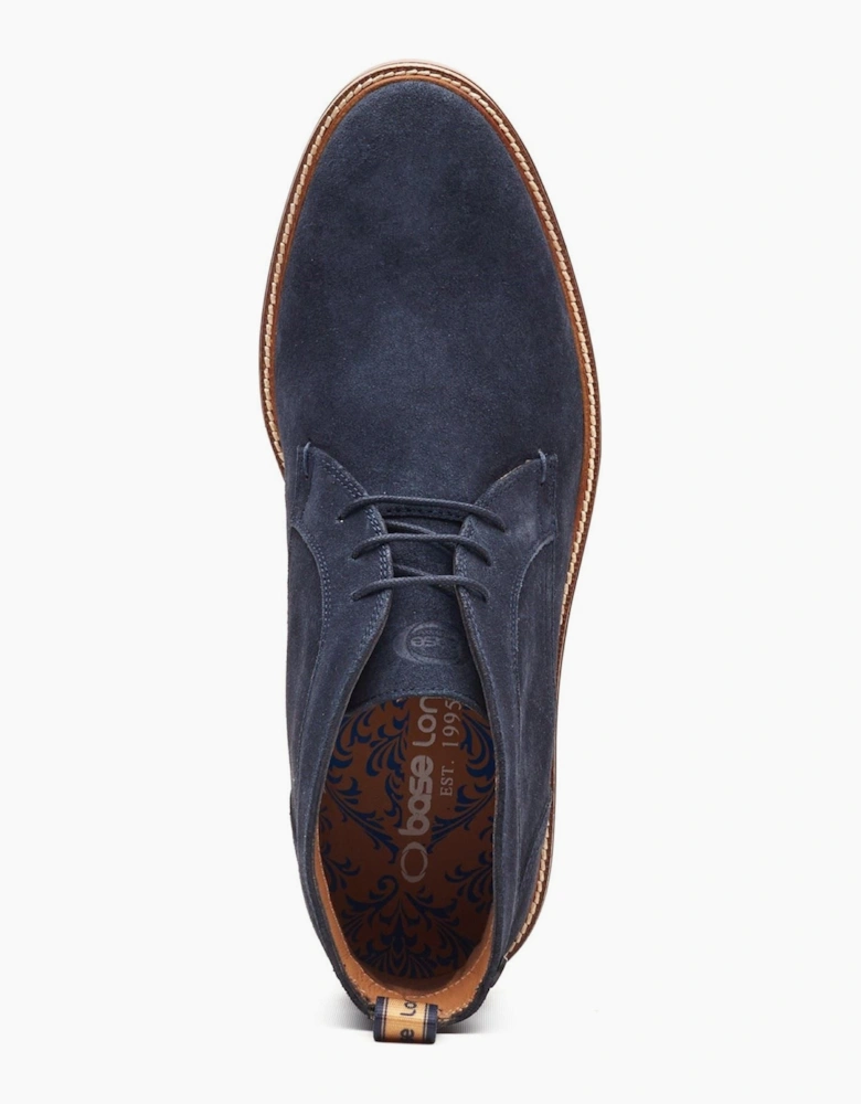 London Lincoln Chukka Leather Men's Navy Boots