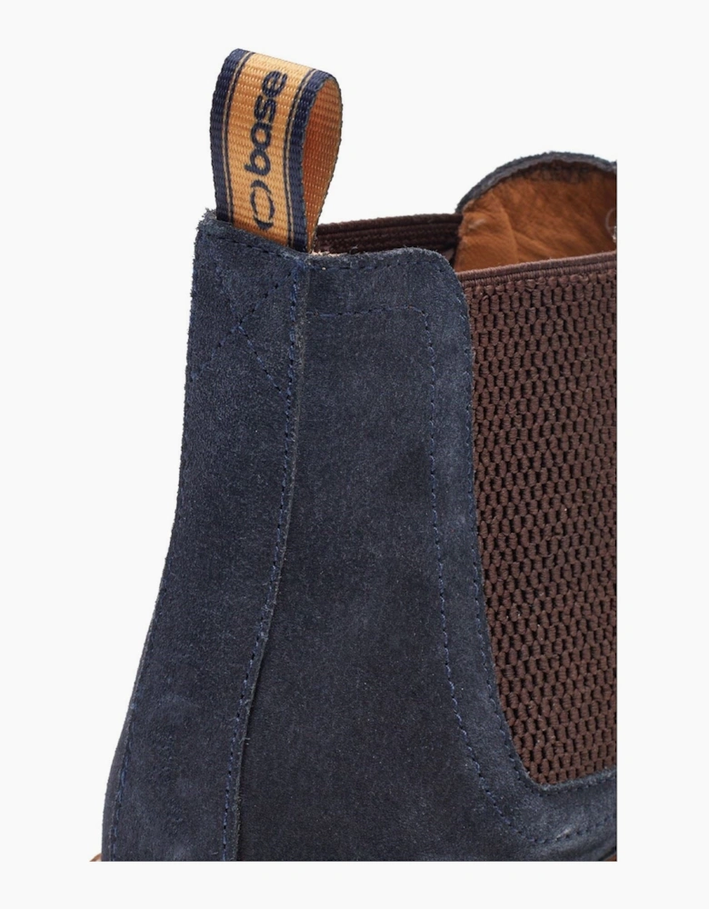 London Sussex Chelsea Boot Leather Men's Navy Boots