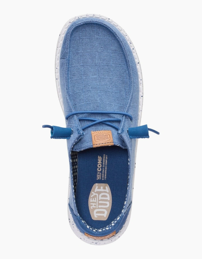 HEYDUDE Wendy Chambray Textile Women's Ensign Blue Loafers