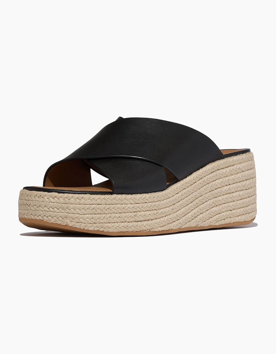 Fitflop Women's Black Platfforms Leather Sandals  8 Size 8