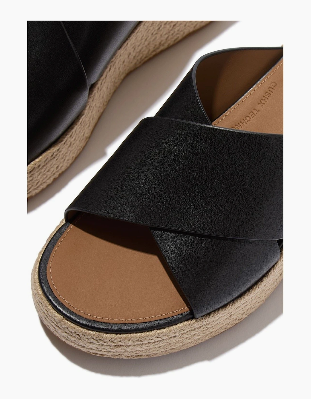 Platfforms Leather Women's Black Sandals