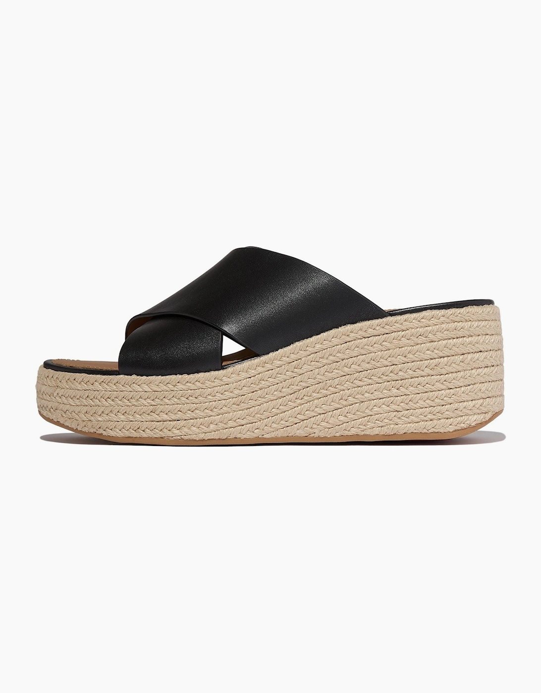 Platfforms Leather Women's Black Sandals