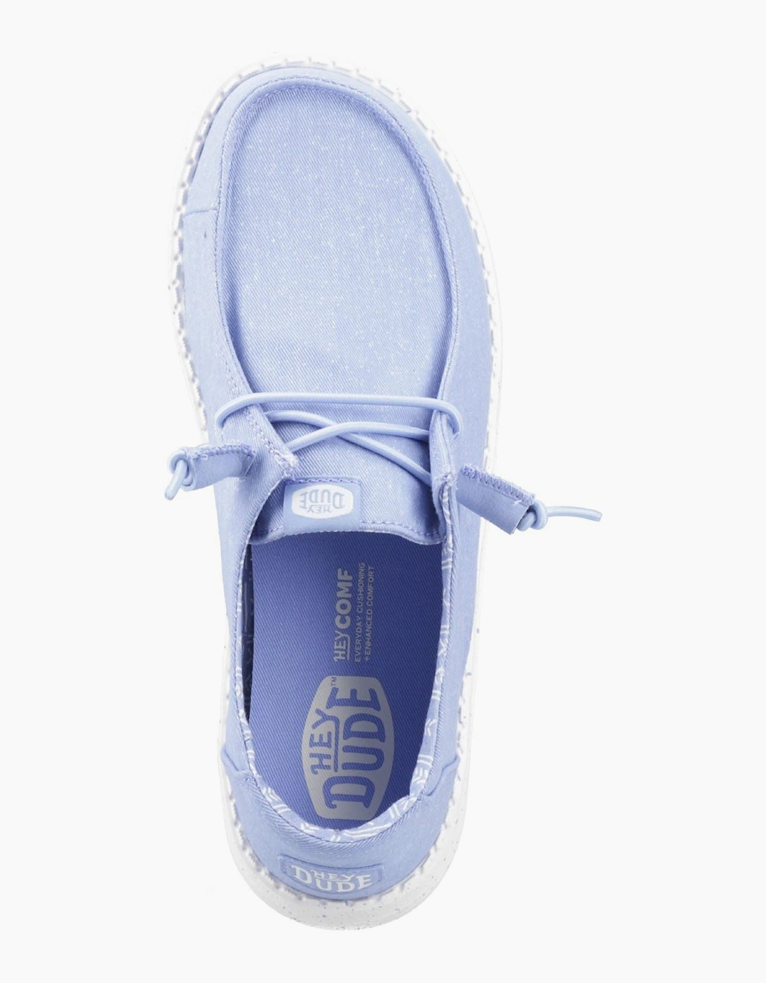 HEYDUDE Wendy Stretch Canvas Textile Women's Hydrangea Blue Loafers