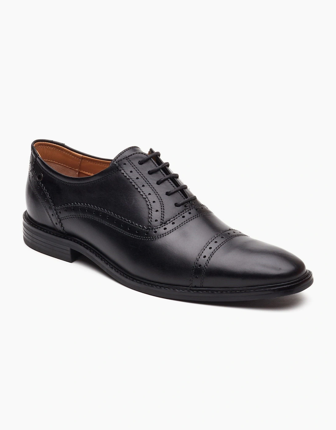 London Ascot Oxford Leather Men's Black Oxford Shoes, 7 of 6