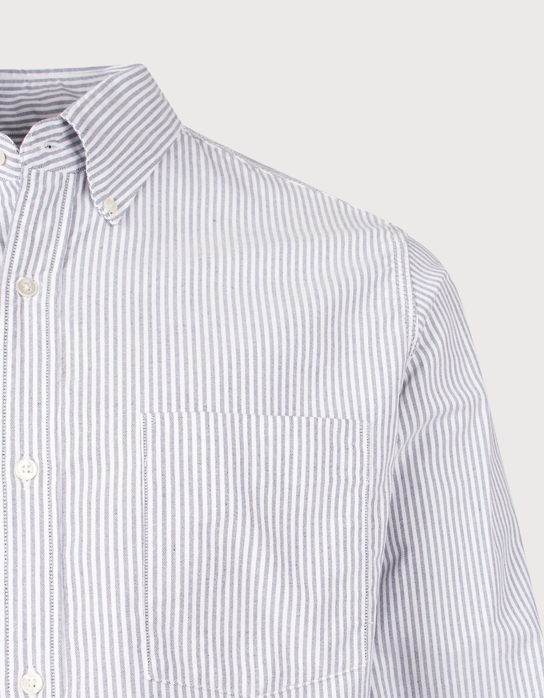 Relaxed Fit Button Down Stripe Wind Shirt