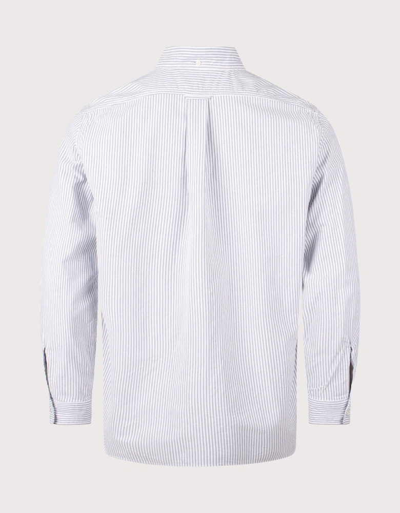 Relaxed Fit Button Down Stripe Wind Shirt