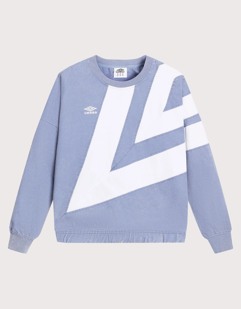 Relaxed Fit Washed Diamond Drill Sweatshirt