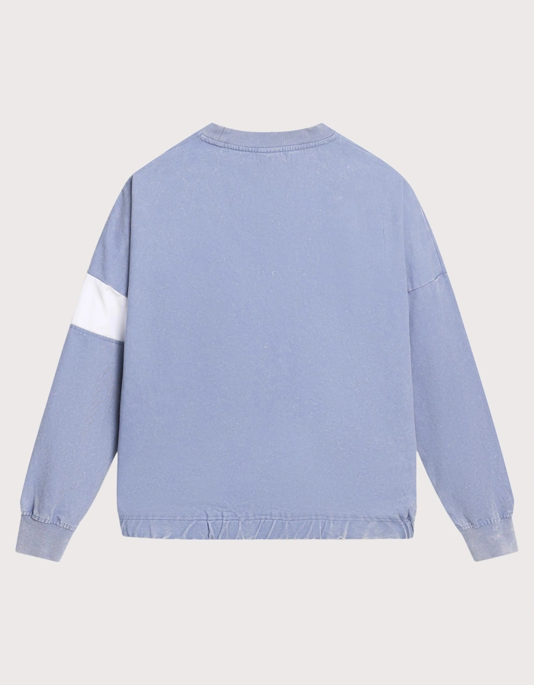 Relaxed Fit Washed Diamond Drill Sweatshirt