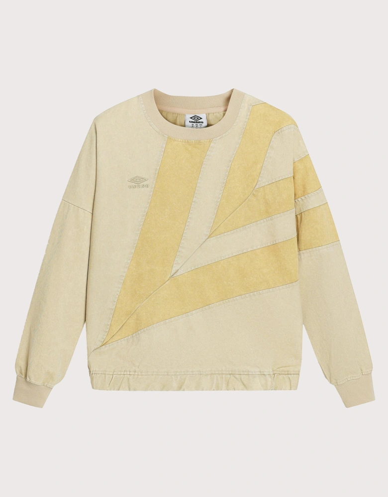 Relaxed Fit Washed Diamond Drill Sweatshirt