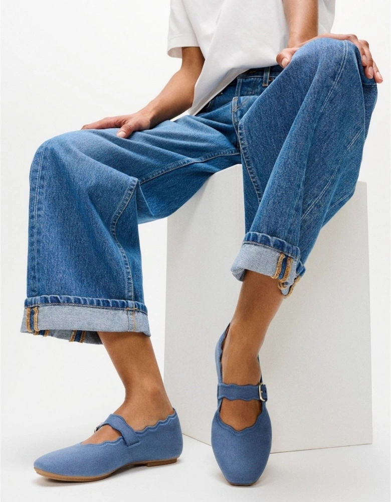 Delicato Wave-Edge Polyester Women's Cosmic Blue Shoes