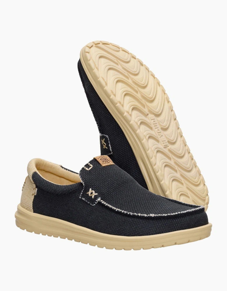 HEYDUDE Mikka Braided Textile Men's Black/Boulder Tan Loafers