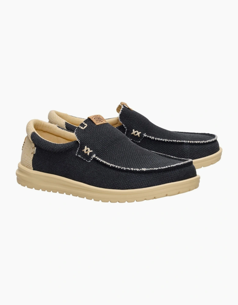 HEYDUDE Mikka Braided Textile Men's Black/Boulder Tan Loafers