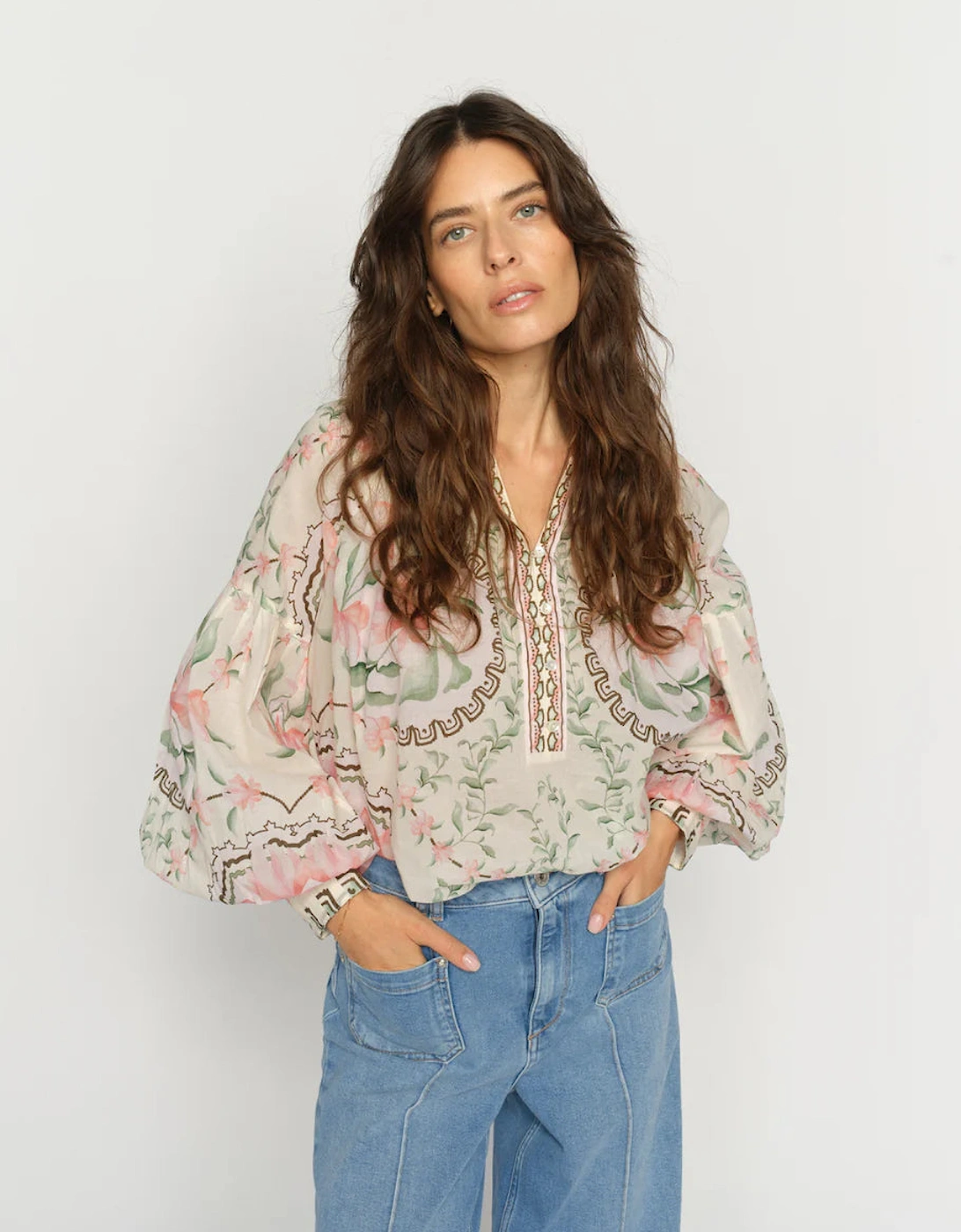 Wylde orchid blouse in turf green