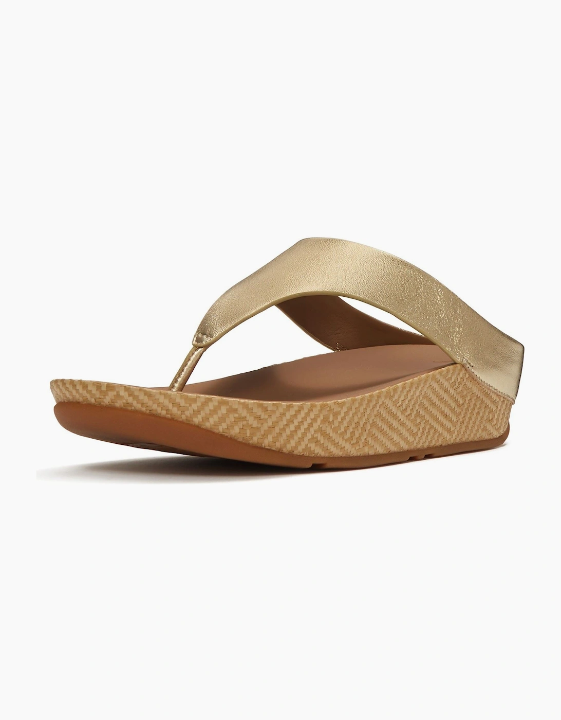 Lulu Lux Graphic-Weave Toe-Post Leather Women's Platino Sandals, 7 of 6