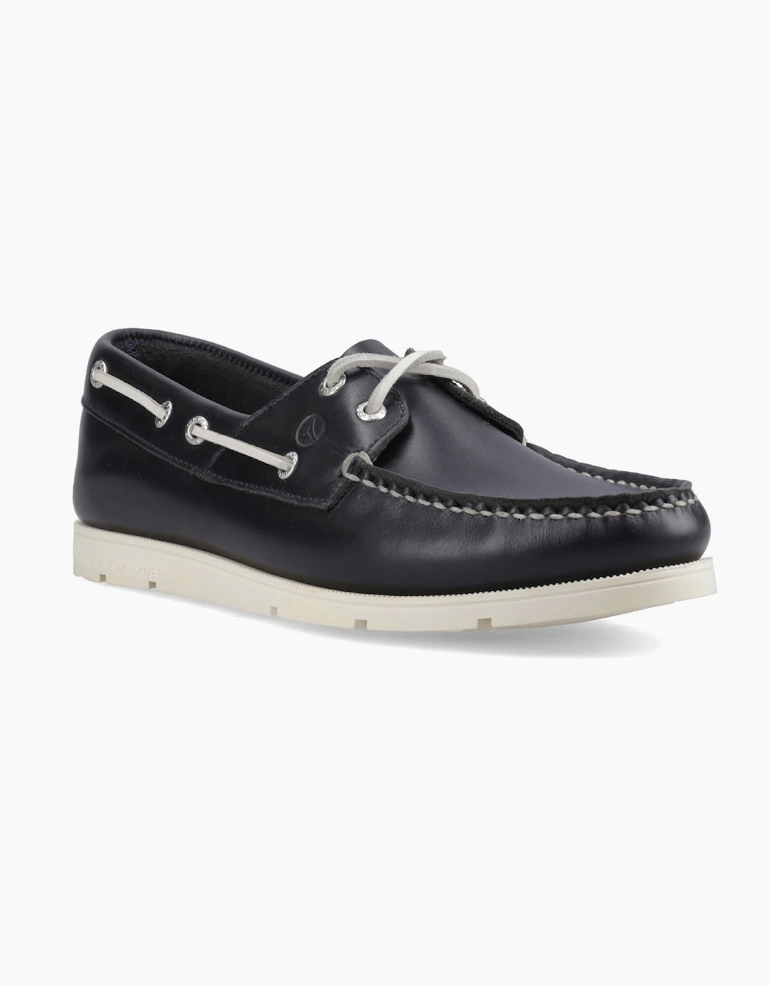 Sperry Oakland 2 Eye Boat Leather Men's Navy Boat Shoes, 6 of 5