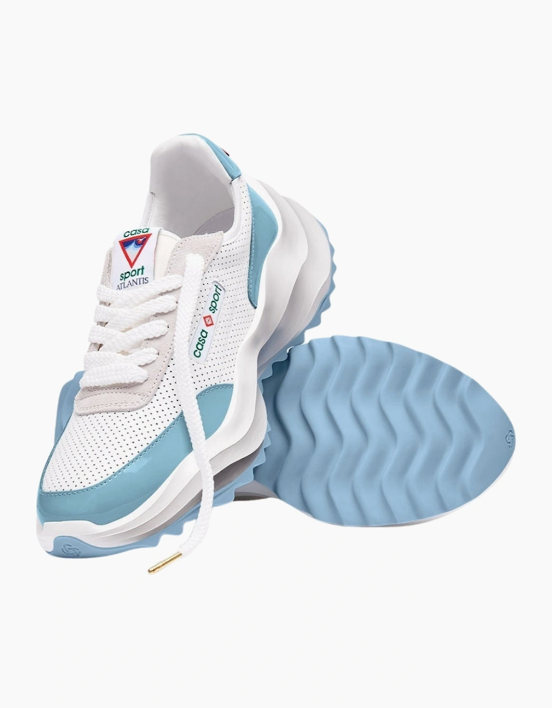 Atlantis Sneaker Light Blue Detail White Shoes