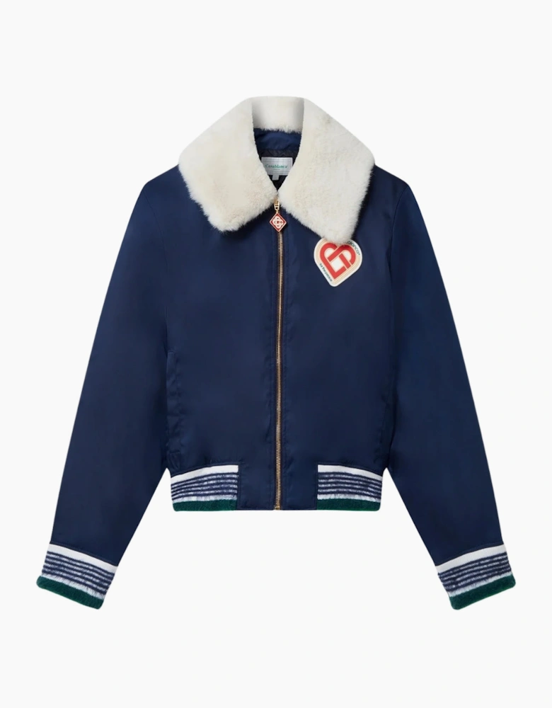 Nylon Bomber Navy Blue Jackets