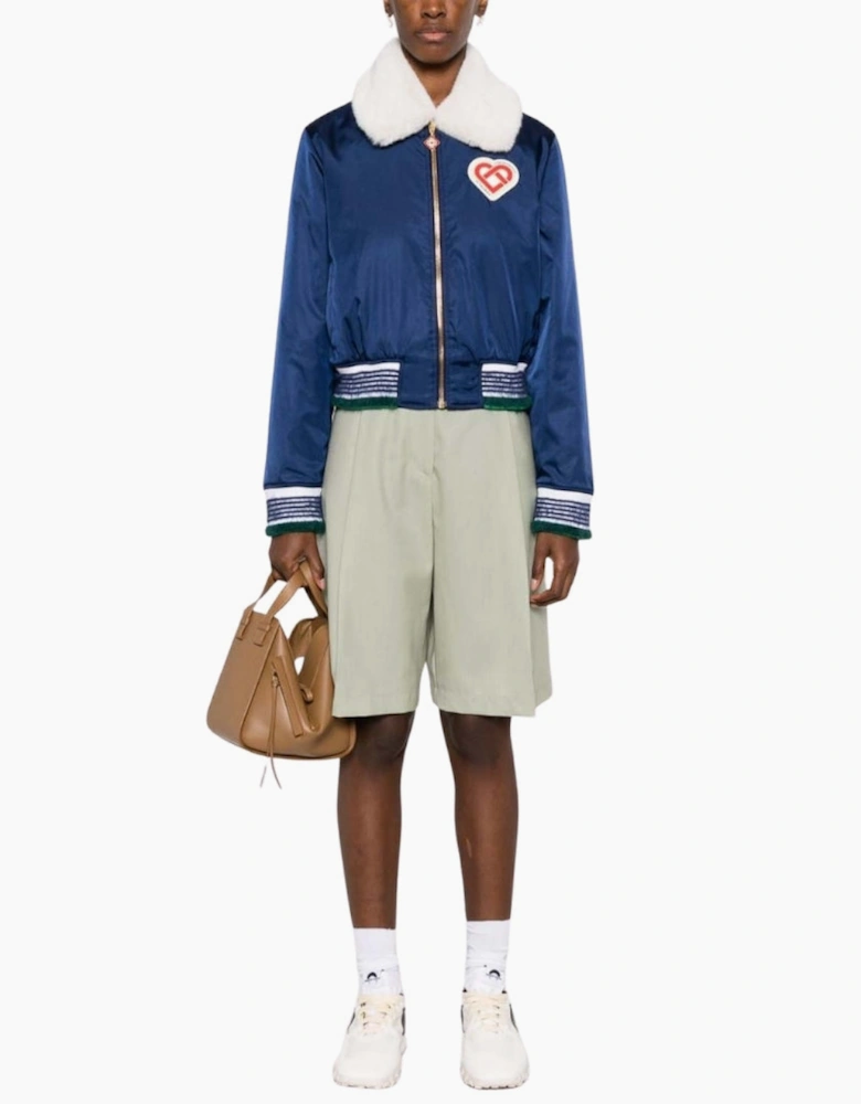 Nylon Bomber Navy Blue Jackets