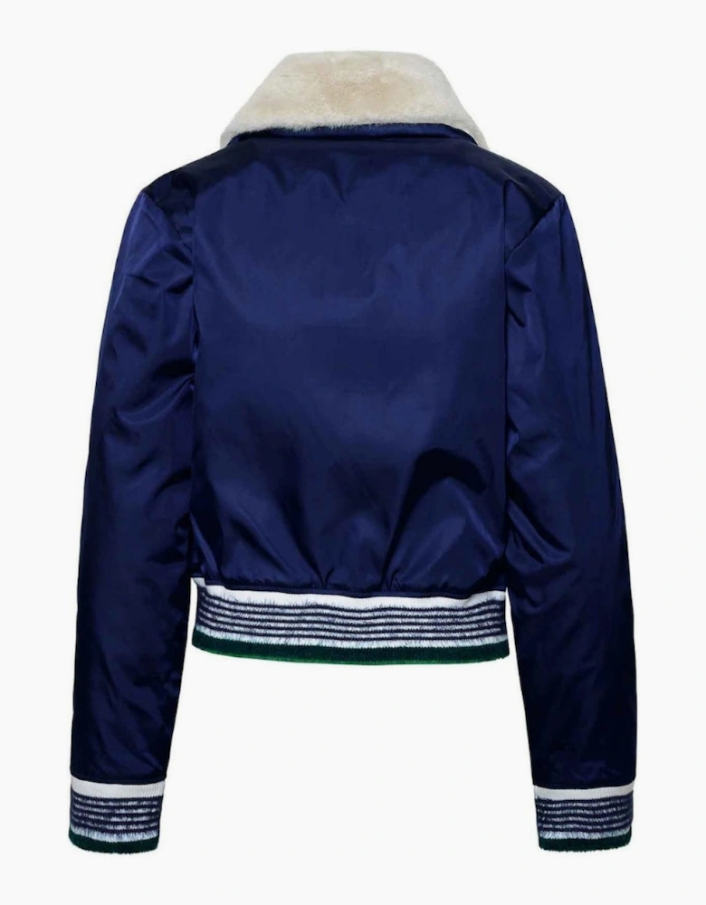 Nylon Bomber Navy Blue Jackets
