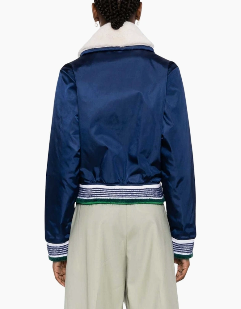 Nylon Bomber Navy Blue Jackets